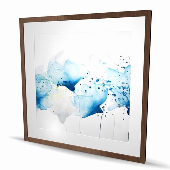 Begin Home Decor C1FM36365JF0LW 36 x 36 in. Watercolor Paint Splash Flowers - Framed Matted Print Decor