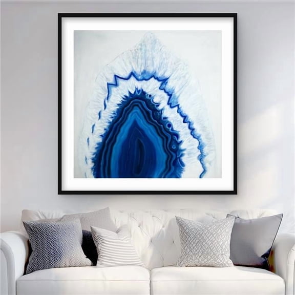 Begin Home Decor C1FM36365OC8QW 36 x 36 in. Agate Geode Slice - White Bedroom Framed Matted Print Decor