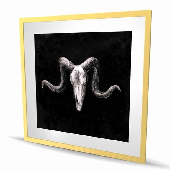 Begin Home Decor C1FM36366AO95C 36 x 36 in. Skeleton Skulls Grunge Style - Framed Matted Print Decor