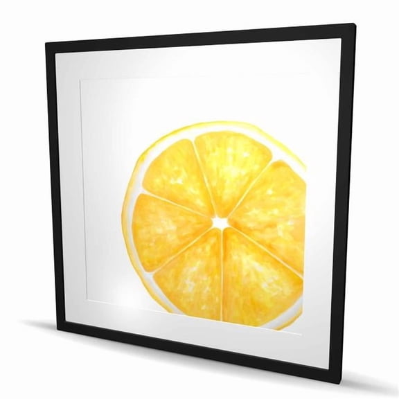 Begin Home Decor C1FM36367W6HOW 36 x 36 in. Lemon Slice - Exotic Framed Matted Print for Home Decor