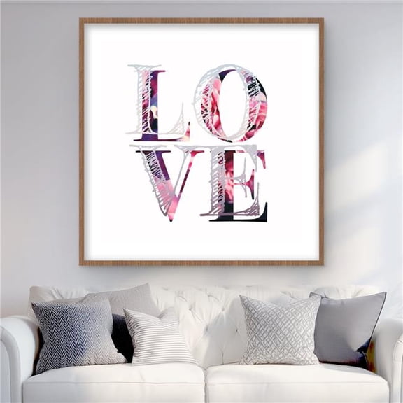 Begin Home Decor C1FM36368PLGSJ 36 x 36 in. Love Bloom - Romantic Quotes Motivational Framed Print