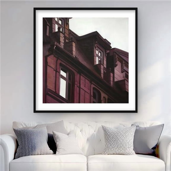Begin Home Decor C1FM3636AE57H7 36 x 36 in. Architectural Building Framed Matted Print - Home Decor