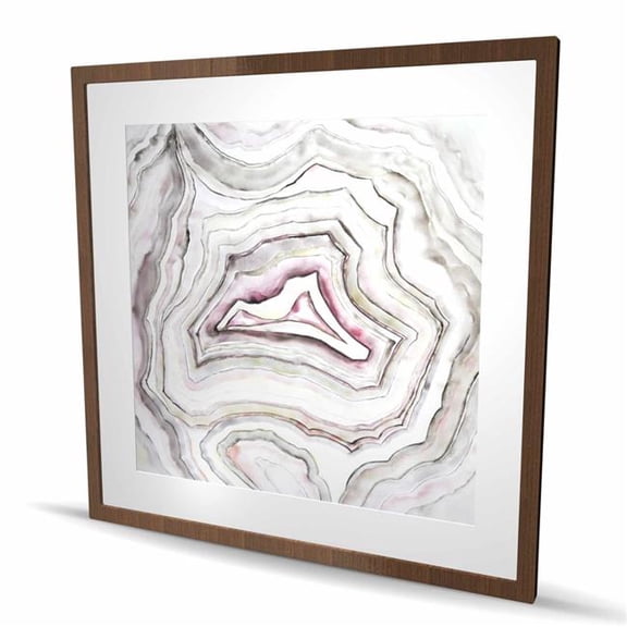 Begin Home Decor C1FM3636BJ2IZL 36 x 36 in. Geode - Office Pattern Framed Matted Print for Home Decor