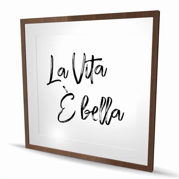 Begin Home Decor C1FM3636C328VQ 36 x 36 in. La Vita Bella - Hygge Typo Symbols Framed Matted Print