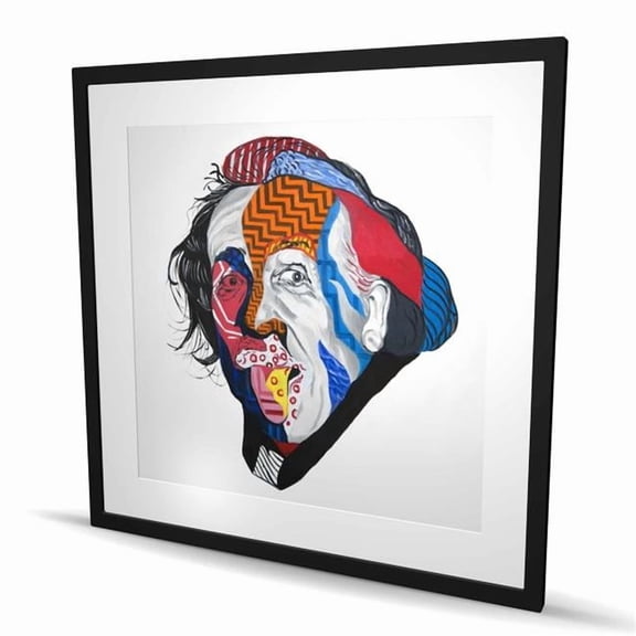 Begin Home Decor C1FM3636CBIS3O 36 x 36 in. Abstract Albert Einstein - Contemporary Shapes Framed Print