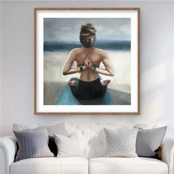 Begin Home Decor C1FM3636CUJR4P 36 x 36 in. Reverse Prayer Pose - Spiritual Bedroom Framed Print Decor