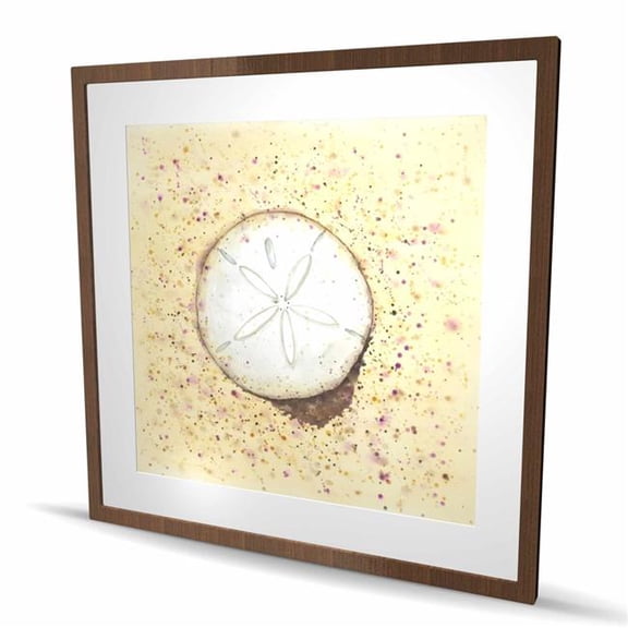 Begin Home Decor C1FM3636DUN1BF 36 x 36 in. Sand-Dollar Sea Beige Framed Matted Print - Home Decor