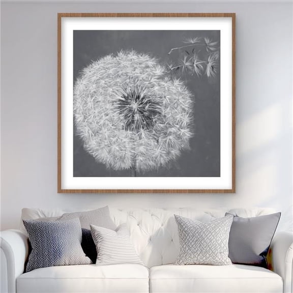 Begin Home Decor C1FM3636DUN66A 36 x 36 in. Blowing Dandelion - Monochrome Flowers Framed Print - Decor