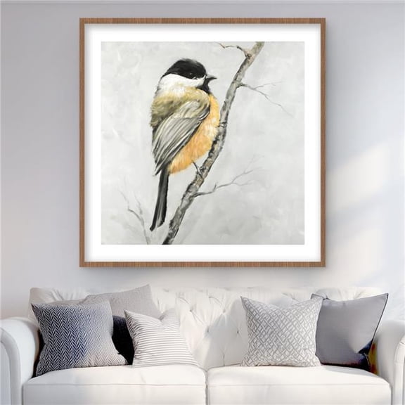 Begin Home Decor C1FM3636E2KMKS 36 x 36 in. Small Coal Tit - Living Room Contemporary Framed Print Decor
