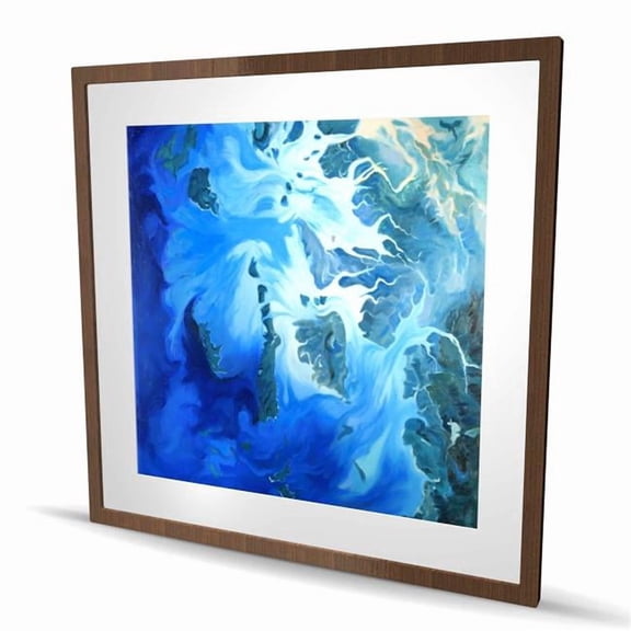 Begin Home Decor C1FM3636EVOZQO 36 x 36 in. Satellite View of Mergui Islands - Blue Bedroom Framed Print