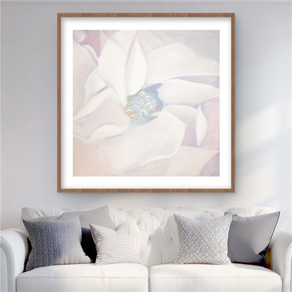 Begin Home Decor C1FM3636F06A68 36 x 36 in. Delicacy - Pink Bathroom Framed Matted Print for Home Decor