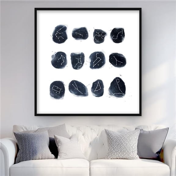 Begin Home Decor C1FM3636F3UACH 36 x 36 in. Constellations - Framed Matted Print for Living Room Decor