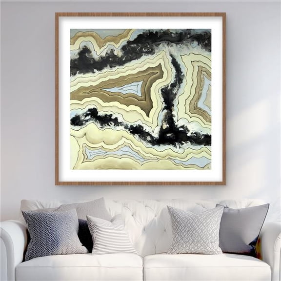 Begin Home Decor C1FM3636F40CVR 36 x 36 in. Lace Agate - Beige Modern Framed Matted Print for Home Decor
