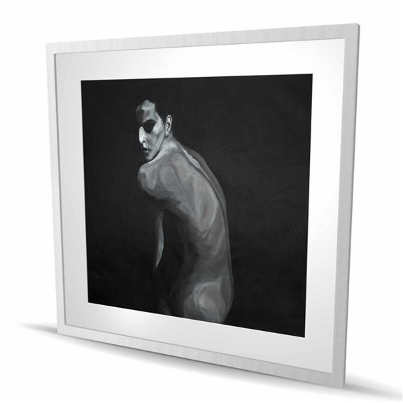 Begin Home Decor C1FM3636G4LM8O 36 x 36 in. Denuded - Black & White Framed Matted Print for Home Decor