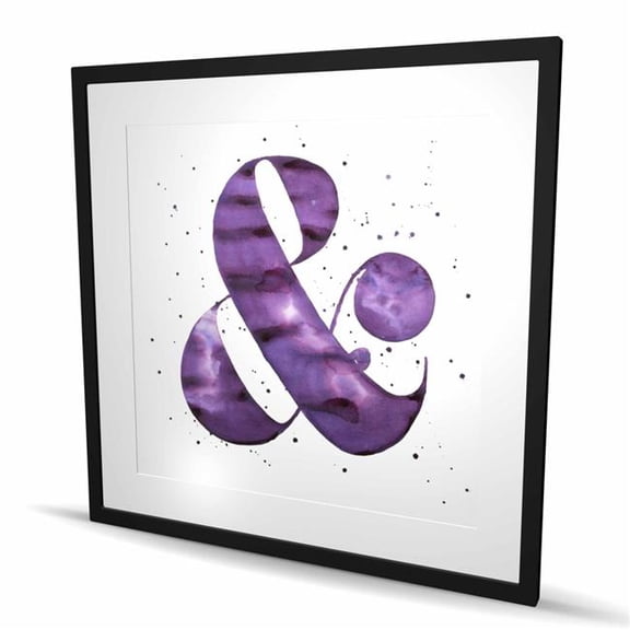 Begin Home Decor C1FM3636GKF3Z4 36 x 36 in. Ampersand Purple - Framed Matted Print for Home Decor