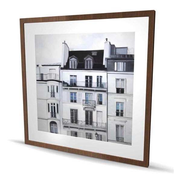 Begin Home Decor C1FM3636JIL70U 36 x 36 in. Buildings Along the Seine River - Framed Matted Print Decor