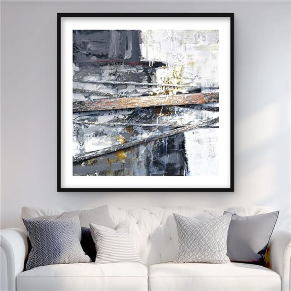 Begin Home Decor C1FM3636JRVVEL 36 x 36 in. Texturized Paint Splashing Stripes - Abstract Bedroom Print