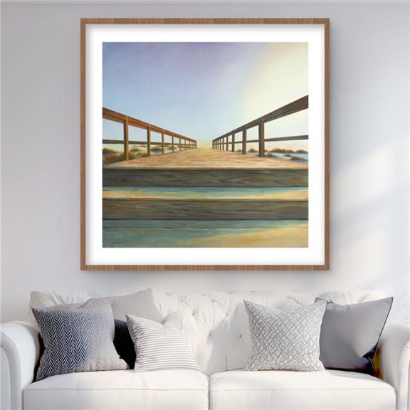 Begin Home Decor C1FM3636K4ALP6 36 x 36 in. Footbridge - Marine Bridge Framed Matted Print - Home Decor