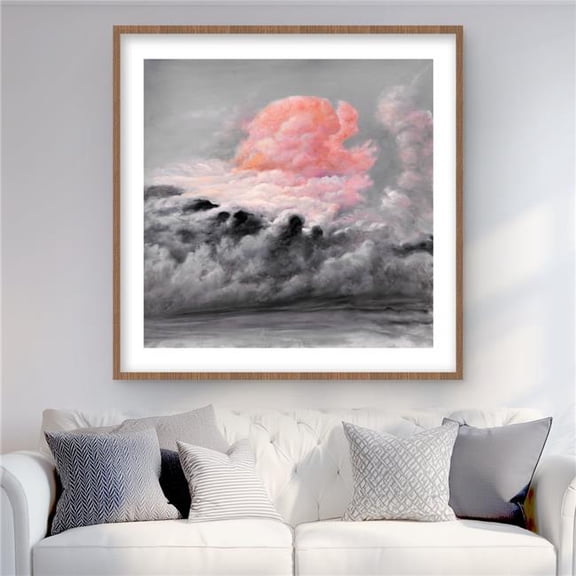 Begin Home Decor C1FM3636LRC9V6 36 x 36 in. Pink Clouds - Bedroom Shapes Framed Matted Print for Decor