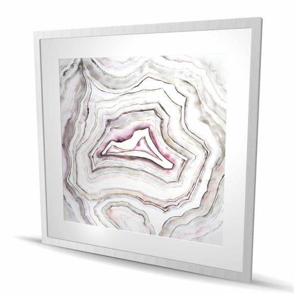Begin Home Decor C1FM3636M3B2FP 36 x 36 in. Geode Pink Pattern Framed Matted Print - Home Decor Accent