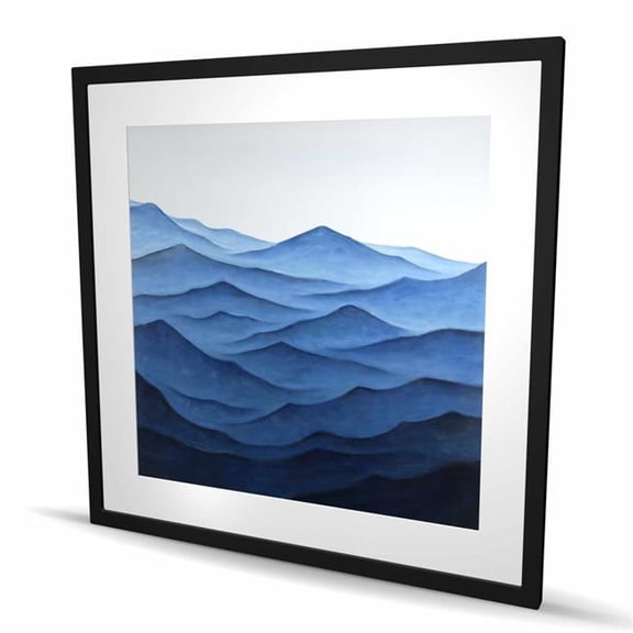 Begin Home Decor C1FM3636MIM16L 36 x 36 in. Dark Calm Ocean Waves - Coastal Livingroom Framed Print
