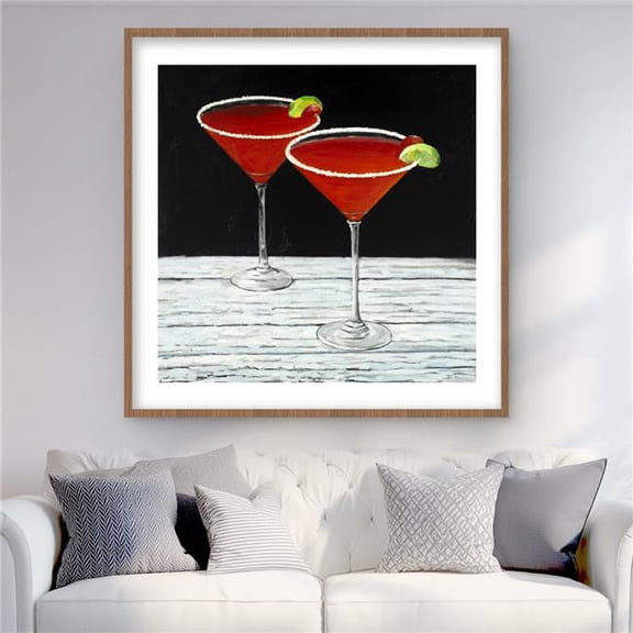 Begin Home Decor C1FM3636MW5RDO 36 x 36 in. Cosmopolitan Drink - Framed Matted Print for Home Decor
