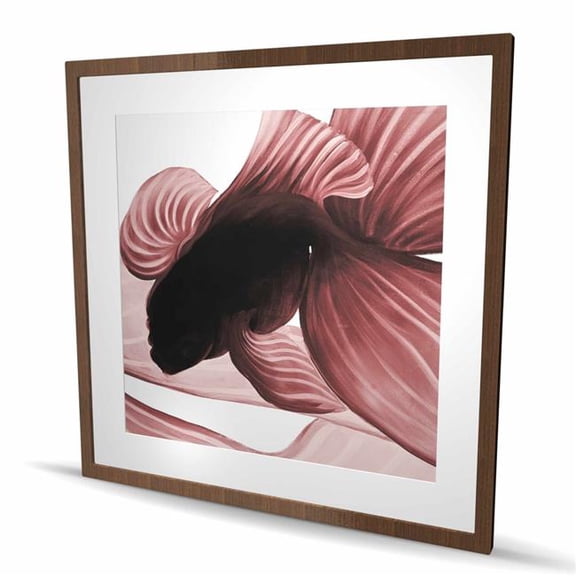 Begin Home Decor C1FM3636POCX3B 36 x 36 in. Two Red Betta - Framed Matted Print for Home Decor - Office