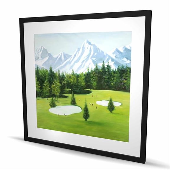 Begin Home Decor C1FM3636PREQ0N 36 x 36 in. Golf Course with Mountains View - Man Cave Landscapes Print