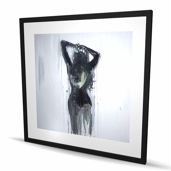 Begin Home Decor C1FM3636PUOZNM 36 x 36 in. Female Silhouette - Romantic Black Framed Matted Print Decor