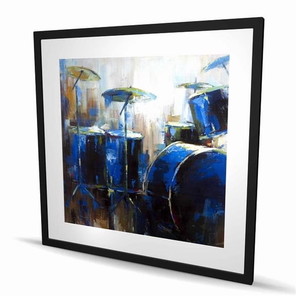 Begin Home Decor C1FM3636Q2UG4B 36 x 36 in. Abstract Drums - Industrial Instrument Framed Matted Print
