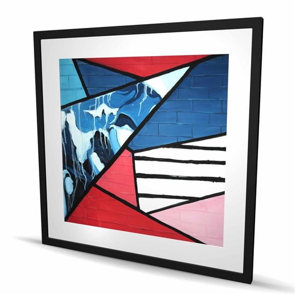 Begin Home Decor C1FM3636RFOXAJ 36 x 36 in. Diagonal Unity - Pattern Industrial Framed Matted Print