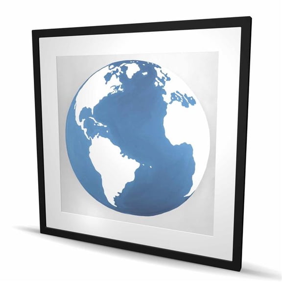 Begin Home Decor C1FM3636RGAIGL 36 x 36 in. The Earth - Satellite View Blueprints Framed Print for Decor