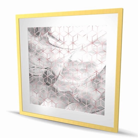 Begin Home Decor C1FM3636RK0RXB 36 x 36 in. Symmetry - Pattern Gray Framed Matted Print for Home Decor