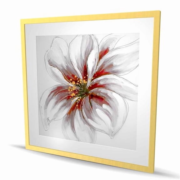 Begin Home Decor C1FM3636TNEE6F 36 x 36 in. Resplendent Pink Orchid - Botanical Gold Framed Print Decor