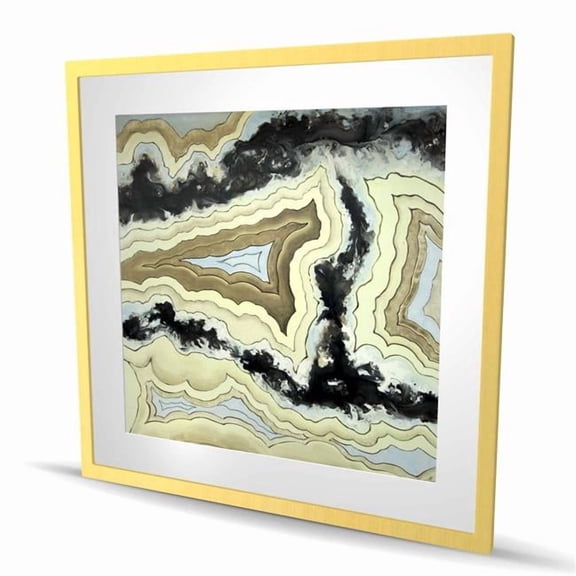 Begin Home Decor C1FM3636VCM728 36 x 36 in. Lace Agate Print - Modern Black Framed Matted Home Decor
