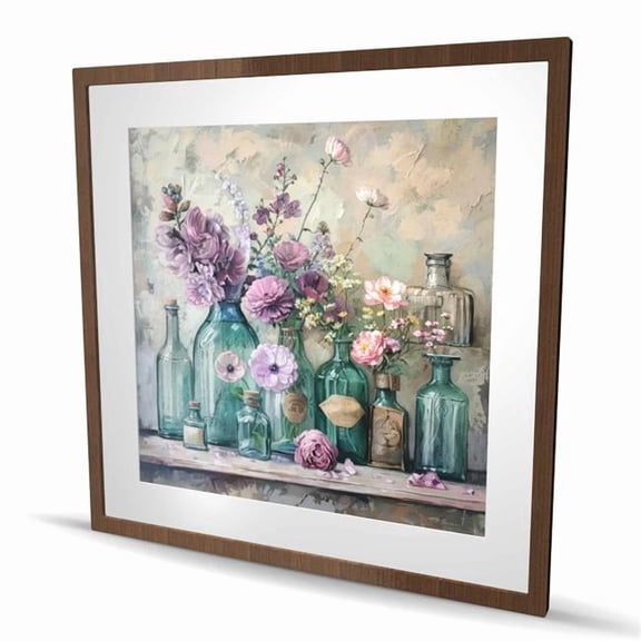 Begin Home Decor C1FM3636VKRFR0 36 x 36 in. Still Life - White Framed Matted Print for Home Decor