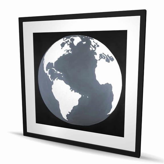Begin Home Decor C1FM3636WYSN7V 36 x 36 in. Earth Satellite View - Bedroom Framed Matted Print Decor