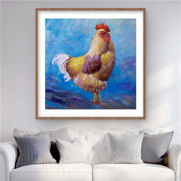 Begin Home Decor C1FM3636ZH68KZ 36 x 36 in. Beautiful Rooster - Contemporary Animals Framed Print Decor