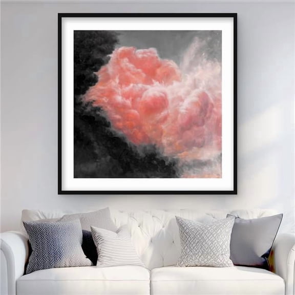 Begin Home Decor C1FM3636ZPMV2W 36 x 36 in. Dark Clouds - Contemporary Livingroom Framed Print for Decor