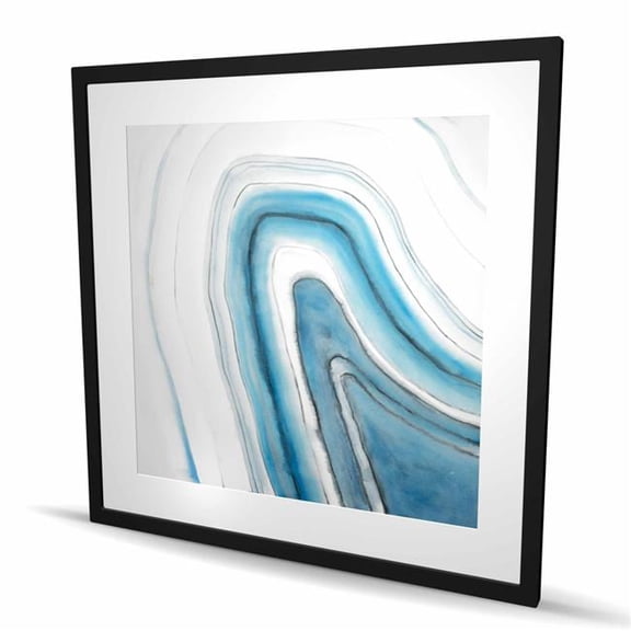 Begin Home Decor C1FM3636ZXVL7W 36 x 36 in. Round Geode - Livingroom Minerals Framed Matted Print Decor