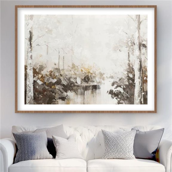 Begin Home Decor C1FM36480Q6W4T 36 x 48 in. Abstract White Forest - Modern Bedroom Framed Print Decor