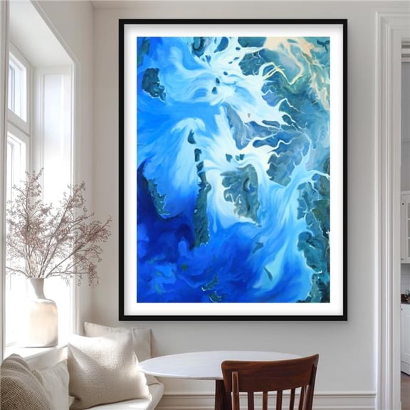 Begin Home Decor C1FM364817XQLK 36 x 48 in. Satellite View of Mergui Islands - Framed Matted Print Decor