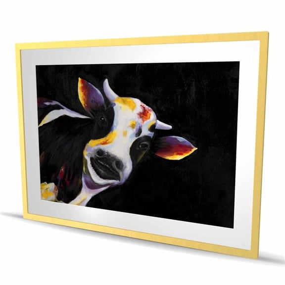 Begin Home Decor C1FM36481DWPAS 36 x 48 in. One Funny Cow - Framed Matted Print for Bedroom Decor