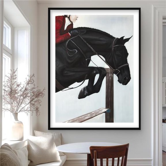 Begin Home Decor C1FM36481PN48R 36 x 48 in. Riding Competition - Red Man Cave Framed Matted Print Decor