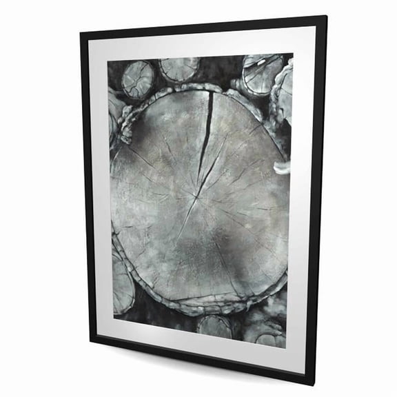 Begin Home Decor C1FM36482FTAQ2 36 x 48 in. Stacked Wood Logs - Monochrome Bedroom Framed Print Decor