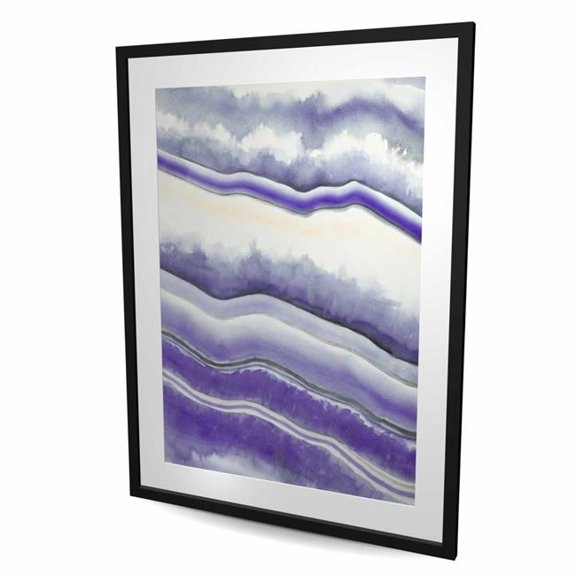 Begin Home Decor C1FM36482JYU63 36 x 48 in. Purple Geode - Abstract Minerals Framed Matted Print Decor