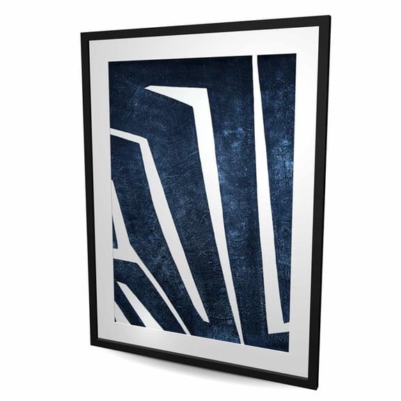 Begin Home Decor C1FM36482PSZJ0 36 x 48 in. Blue Labyrinth - Modern Abstract Framed Matted Print Decor
