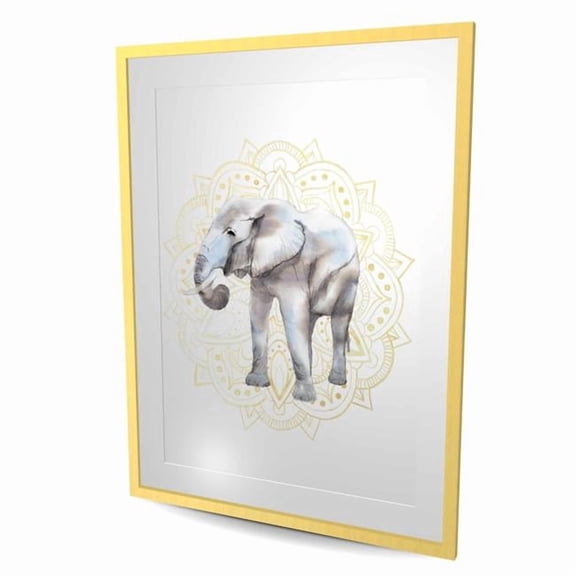 Begin Home Decor C1FM36482WZOM5 36 x 48 in. Elephant on Mandalas Pattern - Spiritual Framed Print Decor