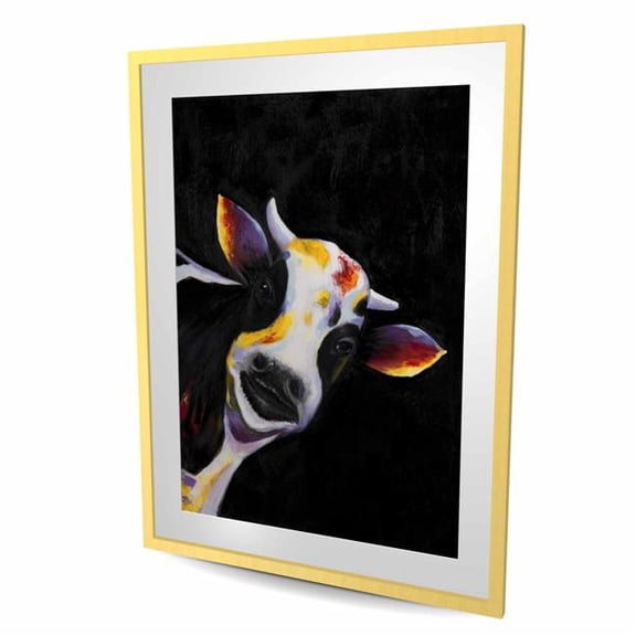 Begin Home Decor C1FM36483G3FU3 36 x 48 in. One Funny Cow - Rustic Framed Matted Print for Home Decor