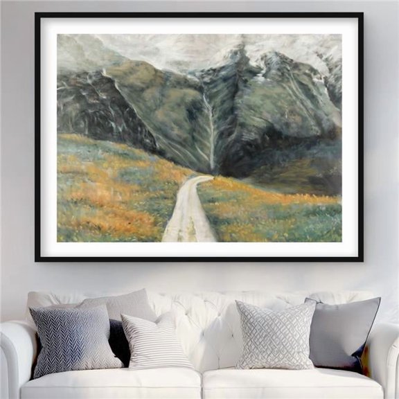 Begin Home Decor C1FM36483HKP4U 36 x 48 in. Mountainous Landscape - Orange Contemporary Framed Print